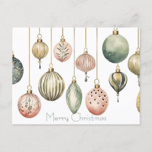 Festive Baubles Christmas Greeting Card