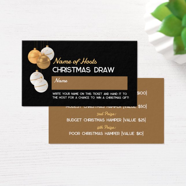 Festive Baubles, Christmas Party Raffle Tickets (Desk)