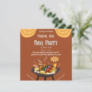 Festive BBQ Thank You Card – Orange & Brown