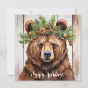 Festive Bear Christmas Holiday Card