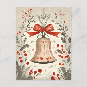 Festive Bell Christmas Greeting Postcard
