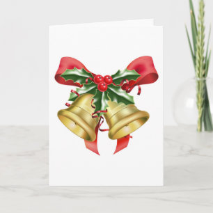 festive bells and bows holiday card