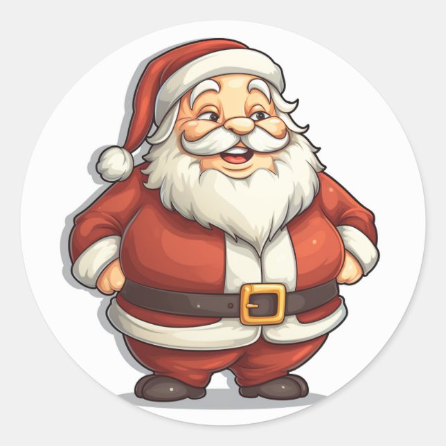 Festive Belly Santa Claus Sticker (Front)