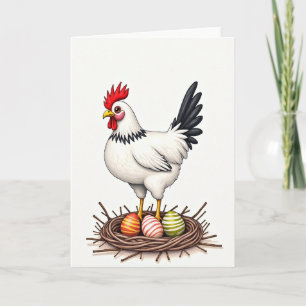 Festive Bird And Eggs Card