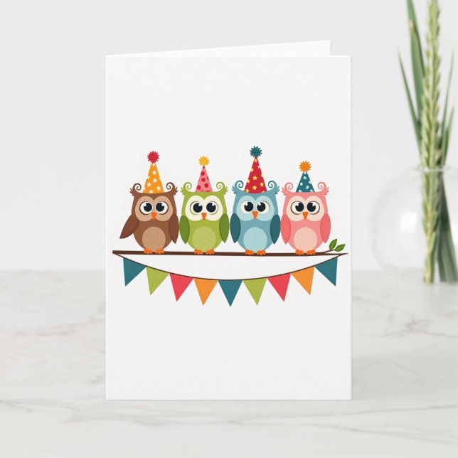 Festive Birds Birthday Card (Front)
