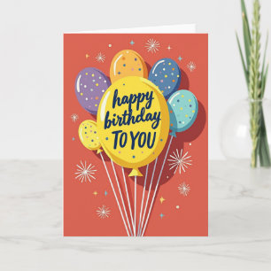 Festive Birthday Balloon Confetti Card