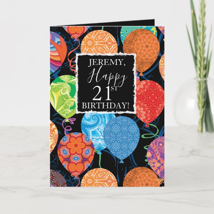 Festive Birthday Balloons For Him Card Zazzle