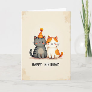 Festive Birthday Cat Duo Card