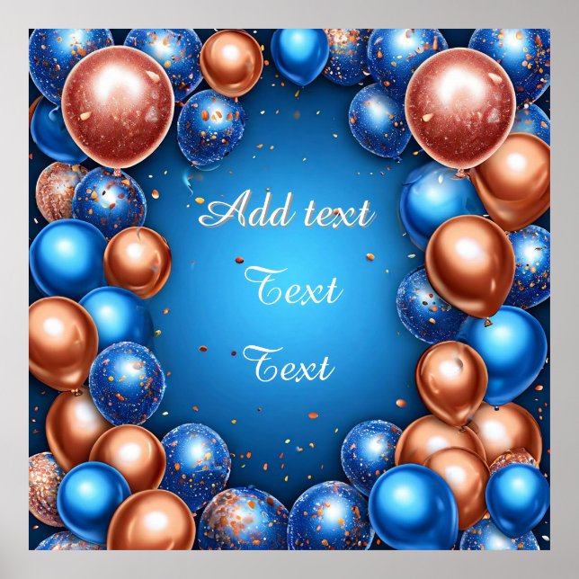 Festive Birthday Celebration With Balloons Poster (Front)