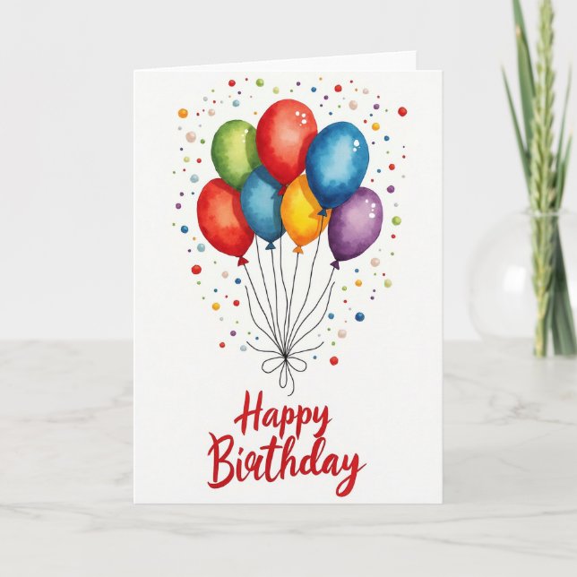 Festive Birthday Confetti Card (Front)
