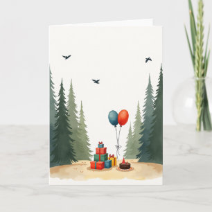 Festive Birthday Gift Stack Card
