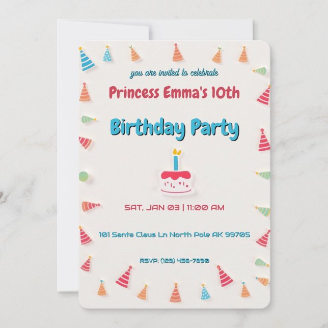 Festive Birthday Party Invitation (Front)