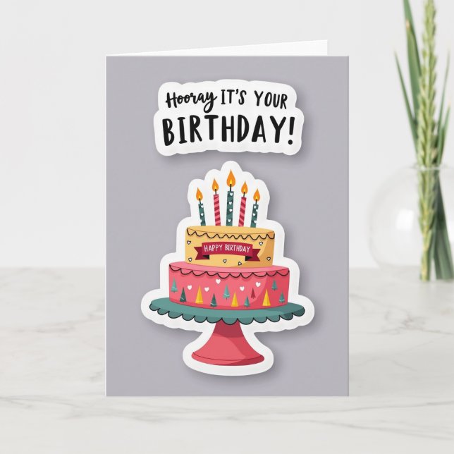 Festive Birthday Tiered Card (Front)