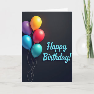Festive Birthday Vibrant Balloons Card