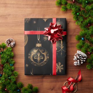Festive Black And Gold Wrapping Paper
