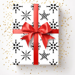 Festive Black And White Snowflake Christmas Wrapping Paper