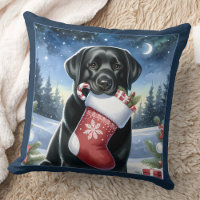 Festive Black Labrador Retriever Christmas Dog 