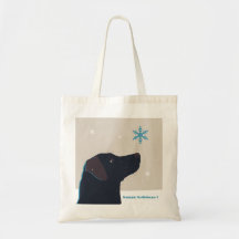 Festive Black Labrador Tote Bag