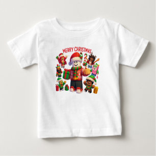 Festive Block Characters Christmas Party Baby T-Shirt