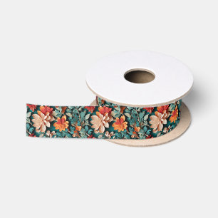 Festive Bloom Elegance Satin Ribbon