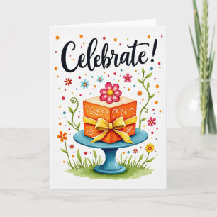 Festive Blossom Birthday Card