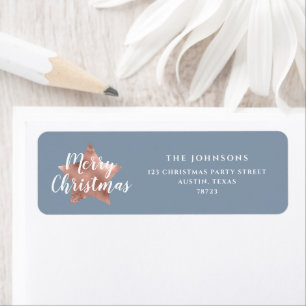 Festive Blue Christmas Return Address  Label