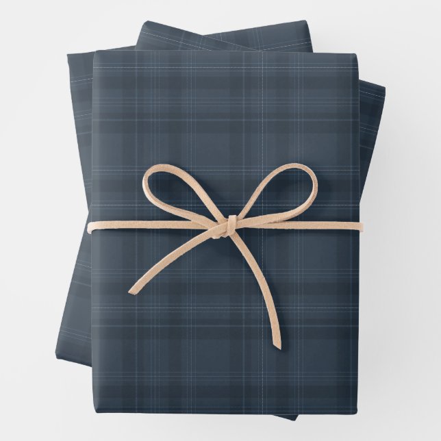 Festive Blue Flannel Plaid Wrapping Sheets  (In situ)