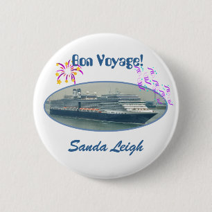 Festive Bon Voyage Name Badge White