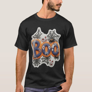Festive BOO Halloween decoration with spiders skul T-Shirt