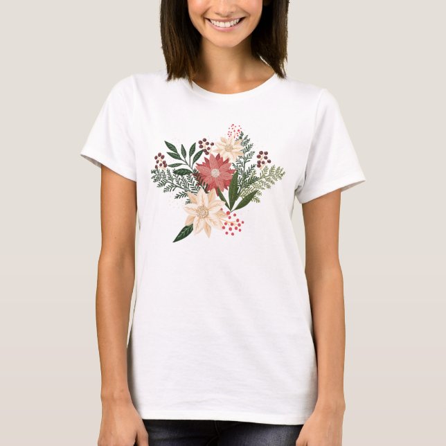festive botanical christmas holiday T-Shirt (Front)