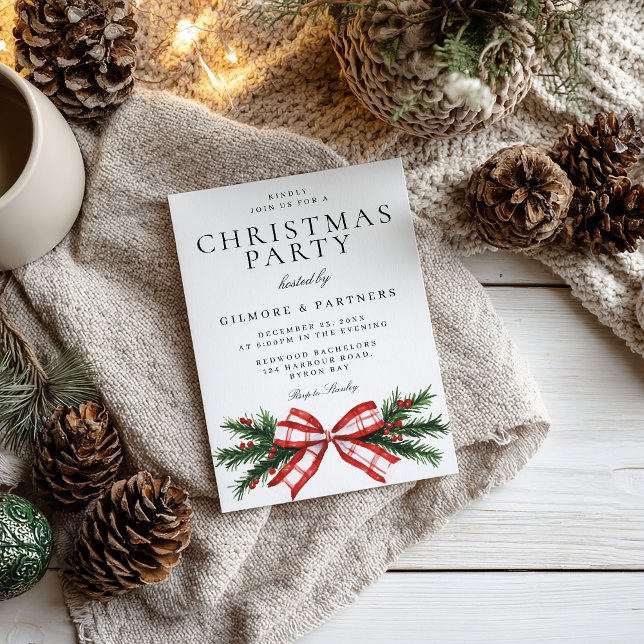 Festive Bow Corporate Christmas Party Invitation (Creator Uploaded)
