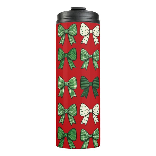 Festive Bows Christmas Tumbler for Gift Lovers (Front)