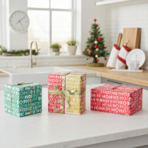 Festive Bright and Colourful "HO! HO! HO! Christma