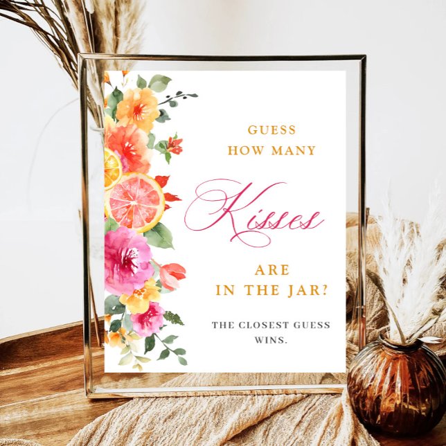Festive Bright Flower Guess How Many Bridal Shower Poster (Creator Uploaded)