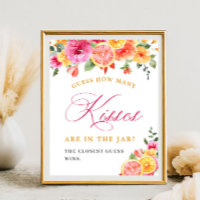 Festive Bright Flower Guess How Many Bridal Shower