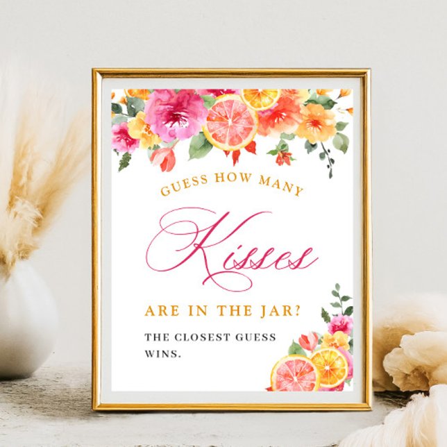 Festive Bright Flower Guess How Many Bridal Shower Poster (Creator Uploaded)