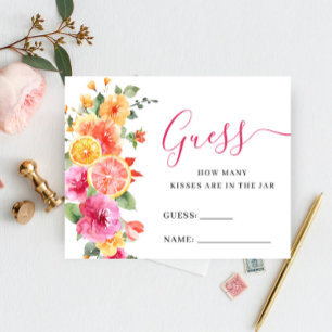 Festive Bright Flower Guess How Many Game Card