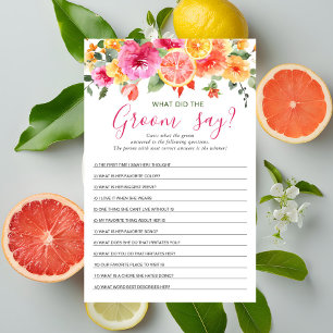 Festive Bright Flowers Citrus Bridal Shower Game