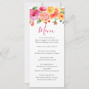 Festive Bright Flowers Floral Citrus Bridal Shower Invitation
