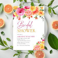 Festive Bright Flowers Floral Citrus Bridal Shower