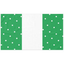 Festive Bright Green White Polka Dotted Stripes