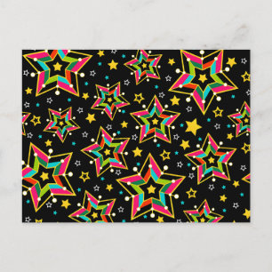 Festive Bright Merry Holiday Star Announcement Postcard