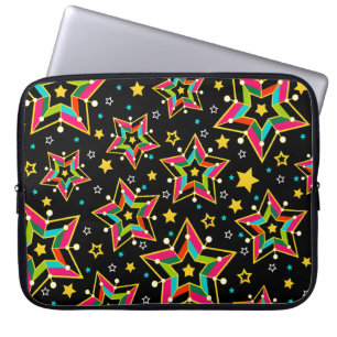 Festive Bright Merry Holiday Star Laptop Sleeve