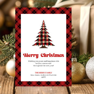 Festive Buffalo Check Christmas Greeting Design Holiday Card