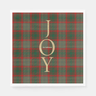 Festive Buffalo Plaid 3 Photos collage Christmas Napkin