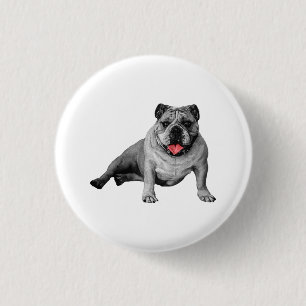 Festive Bulldog Button Pin