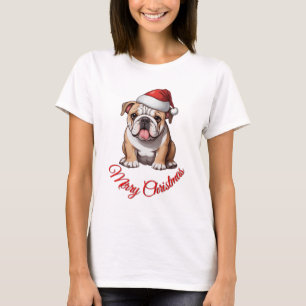 Festive Bulldog Merry Christmas Classic T-Shirt