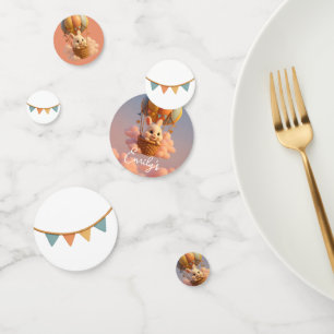 Festive Bunny Hot Air Balloon - Colourful Bunting Confetti