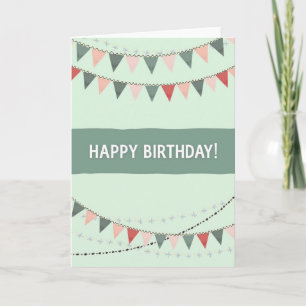 Festive Bunting Muted Birthday Card
