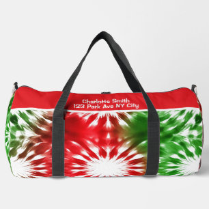 Festive Burst Tie Dye personalised Holiday Bag